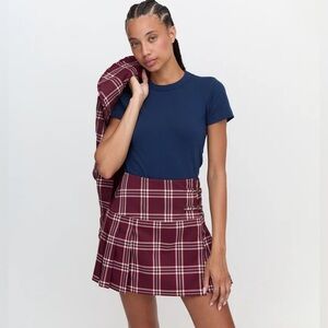 NWT Hill House Inola Skirt in Berry Wallace Plaid size Medium